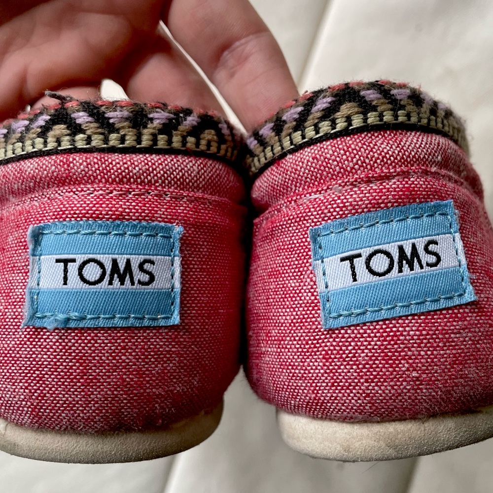 TOMS red embroidered shoes